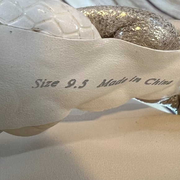 Dolce Vita Braided White Ivory Silver Strap Open Square Toe Block Heels Size 9.5 - Picture 8 of 8